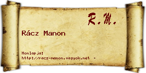 Rácz Manon névjegykártya